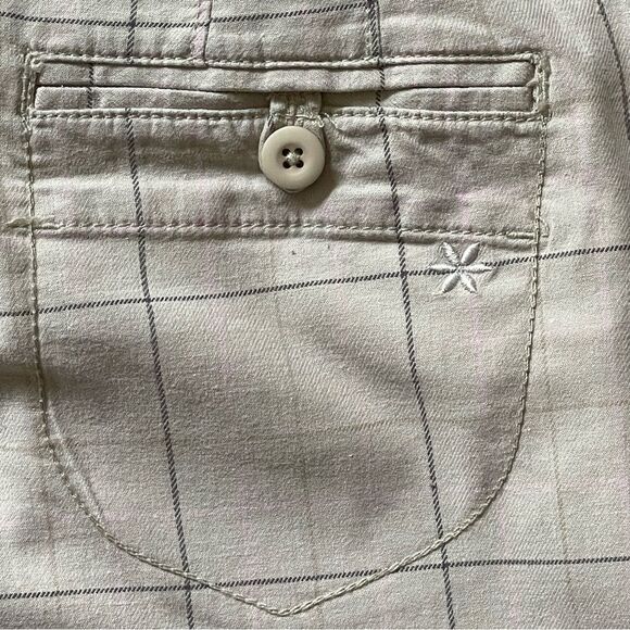 SO cream, pink and brown plaid mid rise straight leg pants, light cargo style 13 - Picture 6 of 8